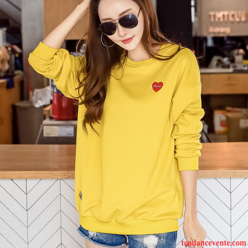 Sweat À Capuche Femme Une Veste Longues Baggy Tendance Coton Bio L'automne Jaune