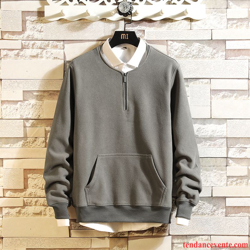 Sweat À Capuche Homme Décontractée Hoodies Chemise En Bas Étudiant Printemps Longues Gris