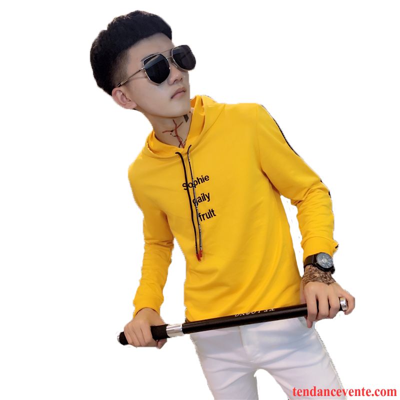 Sweat À Capuche Homme Pardessus Hoodies L'automne Slim Tendance Rouge Jaune