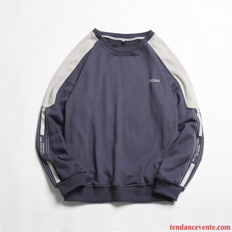 Sweat À Capuche Homme Pullovers Tous Les Assortis Tendance Longues Hoodies Pardessus Bleu