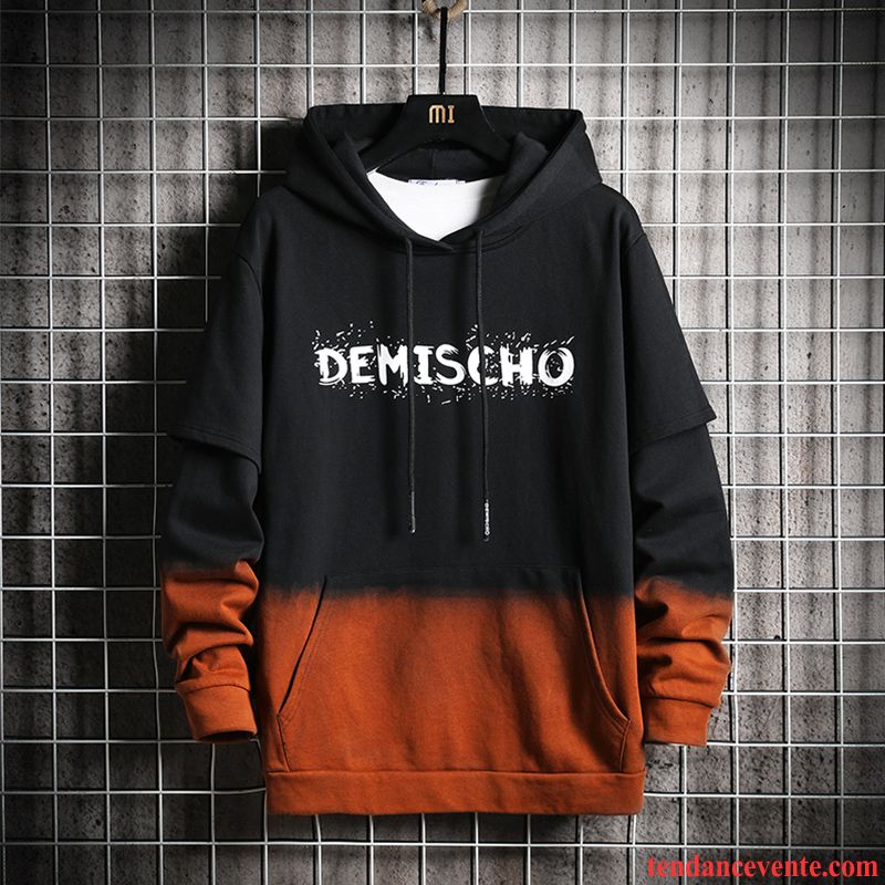 Sweat À Capuche Homme Taillissime Baggy Hoodies Pardessus Une Veste Printemps Noir