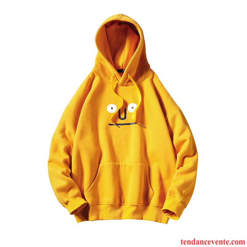 Sweat À Capuche Homme Tendance Ultra Baggy Pardessus Hoodies Étudiant Jaune