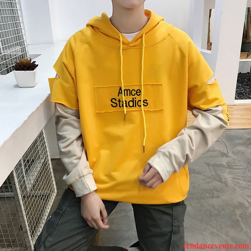 Sweatshirts Rouge Et Blanche Homme Décontractée Jaune Encapuchonné Taillissime Bleu Mince Étudiant Slim Capuche Homme Printemps Hoodies Tendance Pardessus Saumon