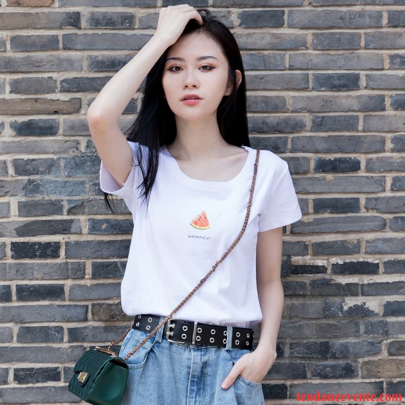 T-shirts Femme Ultra Baggy Été Une Veste Tendance Courte Blanc