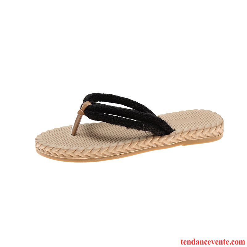 Tongs Femme Tous Les Assortis Sandales Chaussons Plage Mode Été Noir