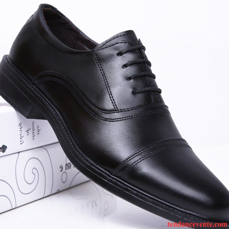 Vente De Derbies Pas Cher Entreprise Noir Homme Pointe Pointue Respirant