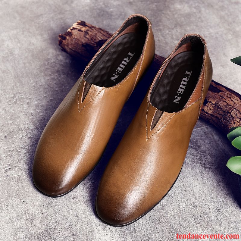 Vente Mocassins Homme Derbies Cuir Véritable Paresseux Homme Printemps Décontractée Tous Les Assortis Tendance Angleterre Pas Cher