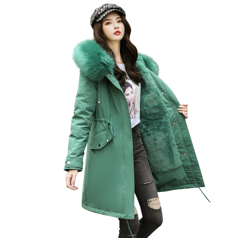 Veste En Coton Femme Manteau En Coton Matelassé Longue Pardessus Renforcé Baggy Vert