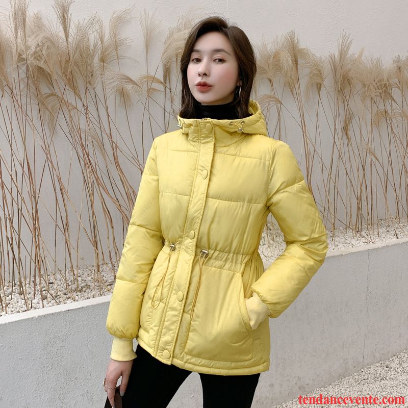 Veste En Coton Femme Pardessus Hiver Matelassé Vêtements D'hiver Matelassée Manteau En Coton Jaune