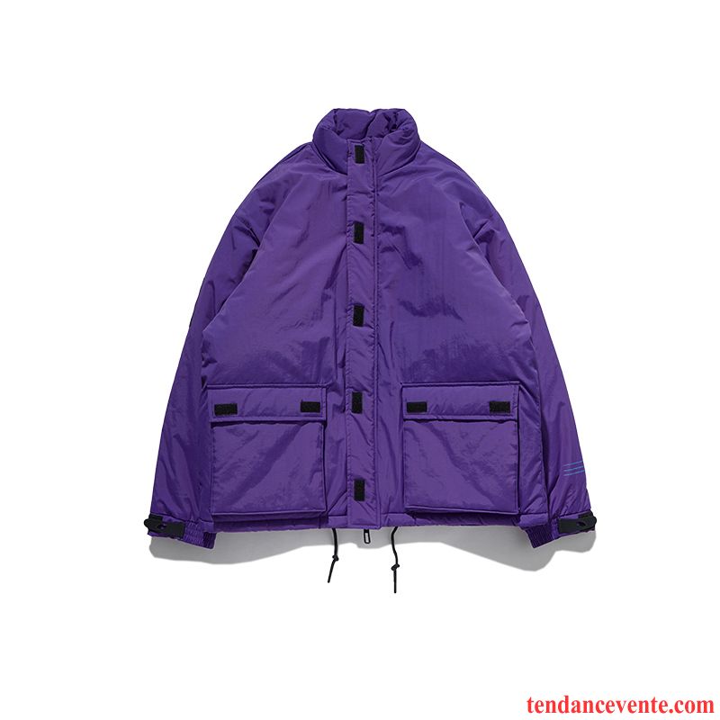 Veste En Coton Homme Renforcé Matelassé Tendance Manteau En Coton Baggy Femme Violet