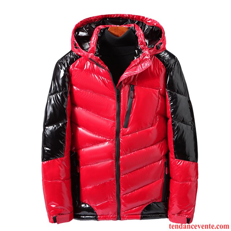 Veste En Coton Homme Tendance Court Graisse Hiver Matelassée Renforcé Rouge