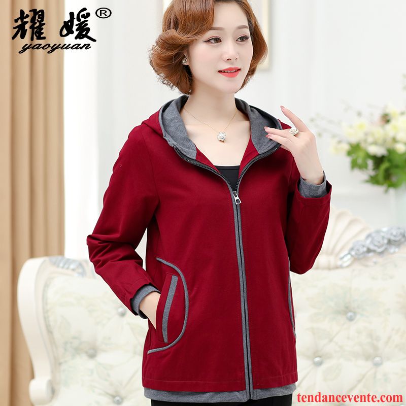 Veste Tendance Femme Court Dame L'automne Femme Coupe Vent Tous Les Assortis Pardessus Une Veste Rouge Printemps