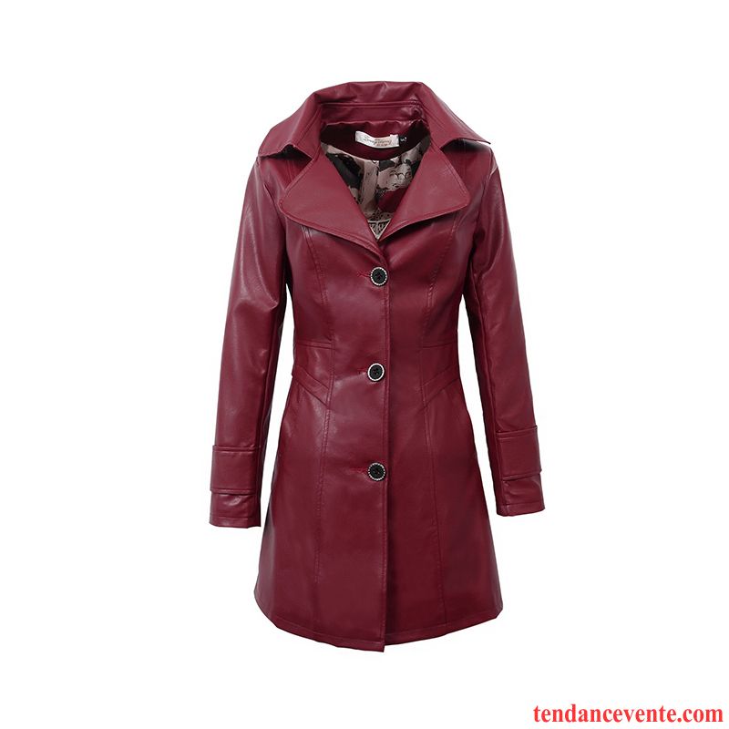 Vestes En Cuir Femme Pardessus Printemps Taillissime L'automne Tendance Dame Bordeaux